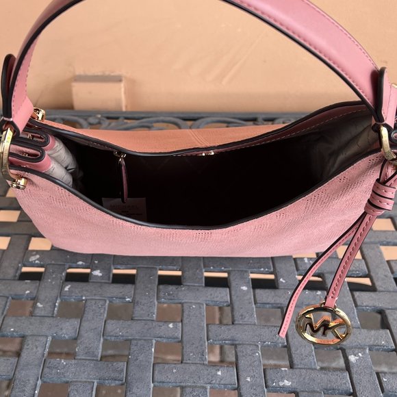 Michael Kors Joan Large Slouchy Hobo Shoulder Bag Sunset Rose Pink - Picture 5 of 10